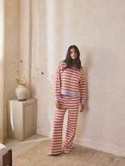 Pink/Red Stripe Wide Leg Joggers - Image 2 of 9