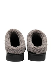 Dunlop Black Faux Suede Mule Slippers - Image 3 of 4