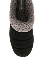 Dunlop Black Faux Suede Mule Slippers - Image 4 of 4