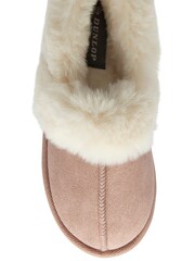 Dunlop Pink Faux Suede Collar Full Slippers - Image 4 of 4