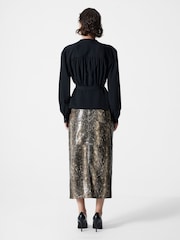 French Connection Black Arezzo Long Sleeve Waist Tie Shirt - Image 2 of 4