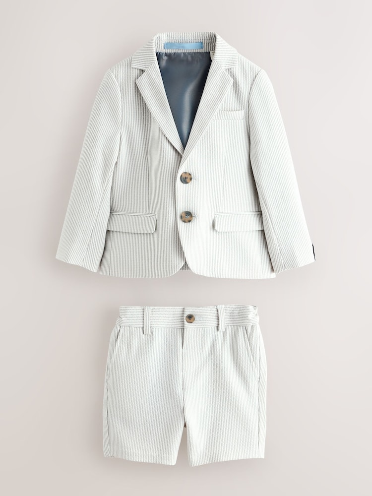 Baker by Ted Baker Stripe White/Blue Suit Jacket and Shorts Set - Imaginea 1 din 4 Baker by Ted Baker Stripe White/Blue Suit Jacket and Shorts Set - Imaginea 1 din 4