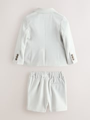 Baker by Ted Baker White/Blue Seersucker Textured Suit Jacket and Shorts Set - Image 10 of 12