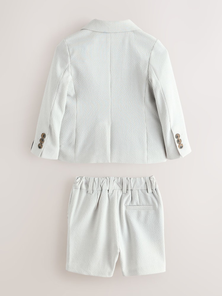 Baker by Ted Baker Stripe White/Blue Suit Jacket and Shorts Set - Imaginea 2 din 4 Baker by Ted Baker Stripe White/Blue Suit Jacket and Shorts Set - Imaginea 2 din 4