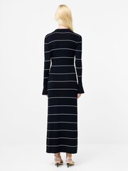 French Connection Blue Ottie Knitted Stripe Maxi Dress - Image 2 of 4