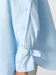 French Connection Blue Cambria Longline Side Slit Shirt - Image 5 of 7