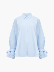 French Connection Blue Cambria Longline Side Slit Shirt - Image 7 of 7