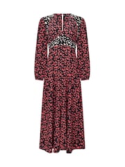 French Connection Red Harriet Delphine Midi Dress - Image 4 of 4