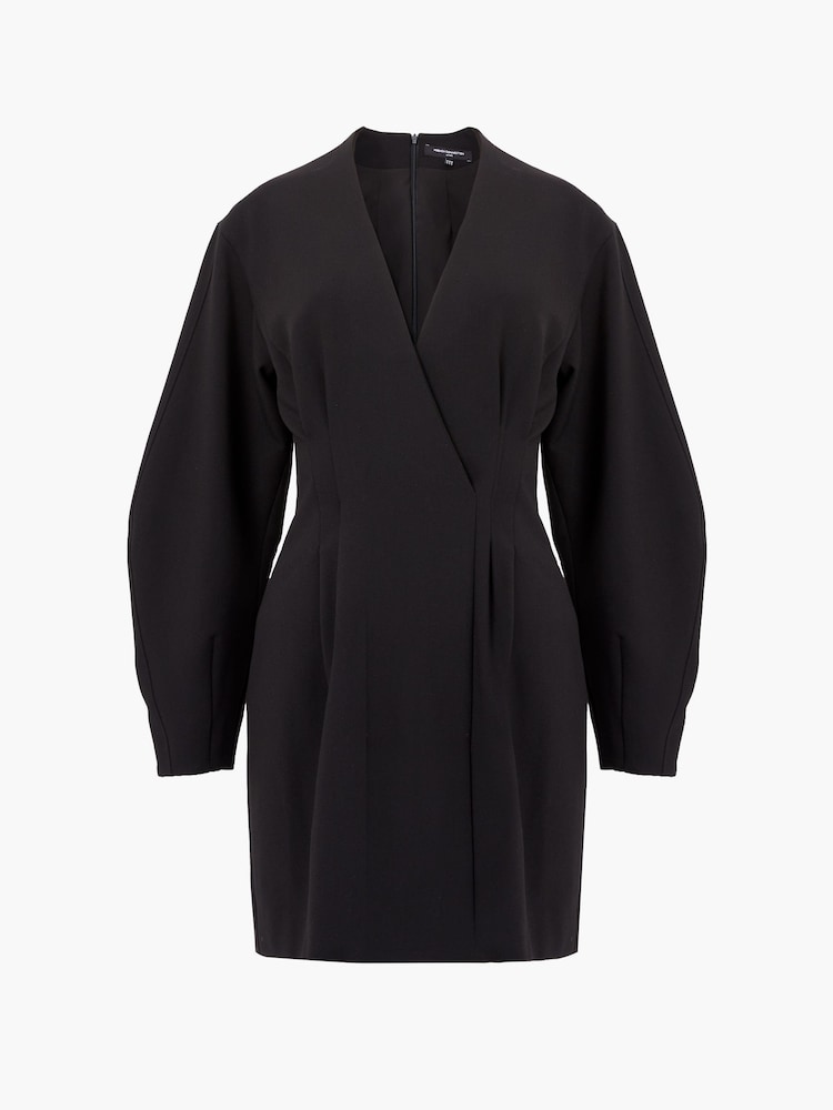 French Connection Black Azra Twill Wrap Dress - Image 5 of 5 French Connection Black Azra Twill Wrap Dress - Image 5 of 5