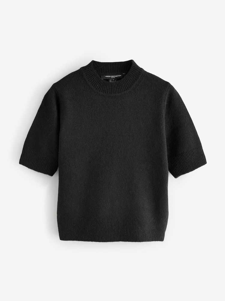 French Connection Black Kezia Mock NK Top - Image 1 of 1