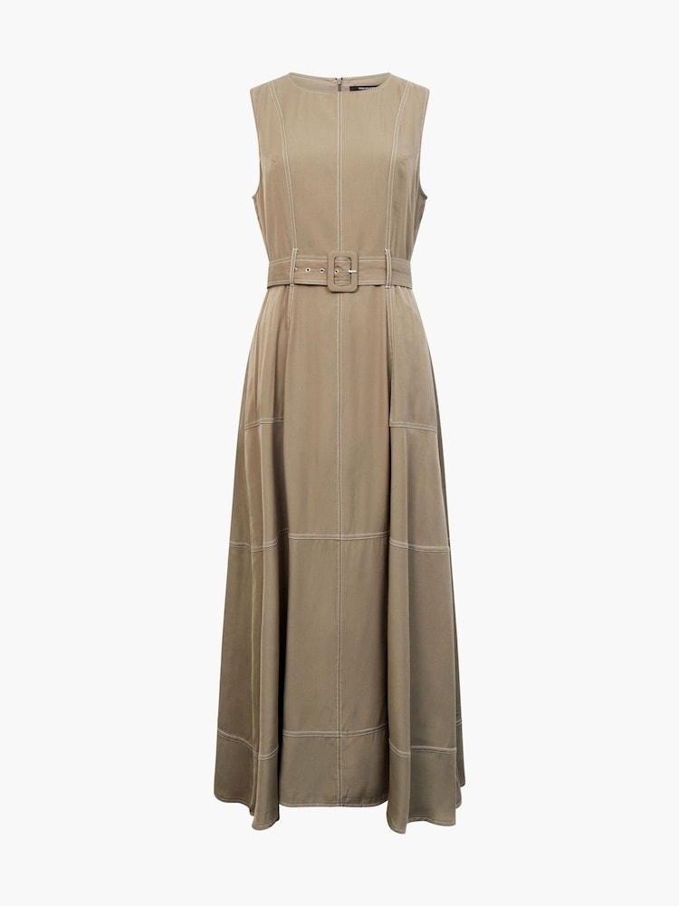 French Connection Green Celina Cupro Sleeveless Cargo Dress - Image 4 of 4 French Connection Green Celina Cupro Sleeveless Cargo Dress - Image 4 of 4