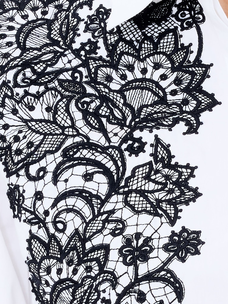 French Connection White Cambria Contrast Floral Print Shirt - Image 4 of 4 French Connection White Cambria Contrast Floral Print Shirt - Image 4 of 4