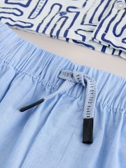 Baker by Ted Baker Blue Linen Blend Shirt and Shorts Set - Image 11 of 11