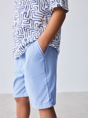 Baker by Ted Baker Blue Linen Blend Shirt and Shorts Set - Image 4 of 11