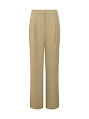 French Connection Green Vinnie Suiting Pleated Trousers - Image 1 of 1