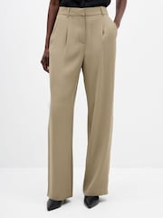 French Connection Green Vinnie Suiting Pleated Trousers - Image 3 of 7