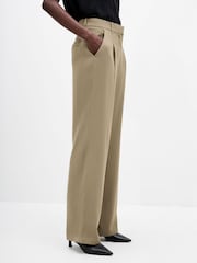 French Connection Green Vinnie Suiting Pleated Trousers - Image 5 of 7