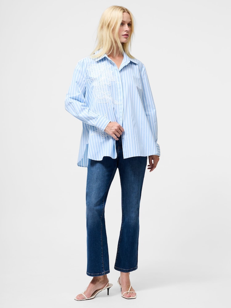 French Connection Blue Cambria Cott Embroidered Shirt - Image 1 of 4 French Connection Blue Cambria Cott Embroidered Shirt - Image 1 of 4