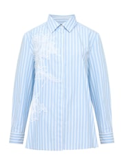 French Connection Blue Cambria Cott Embroidered Shirt - Image 4 of 4