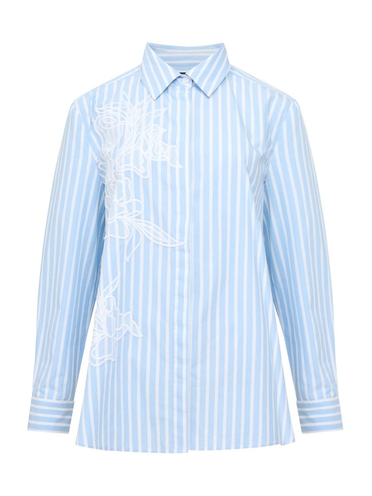 French Connection Blue Cambria Cott Embroidered Shirt - Image 4 of 4