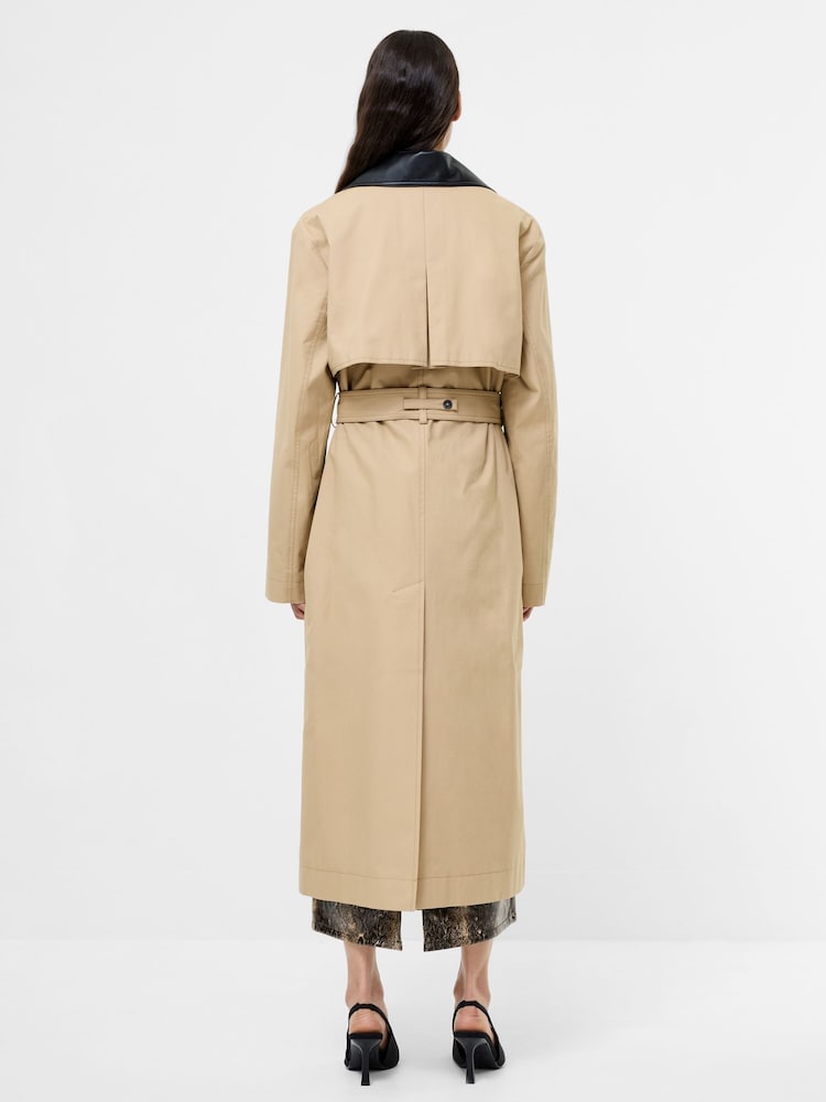 French Connection Natural Dasha Cotton Twill Trench Coat - Image 2 of 4