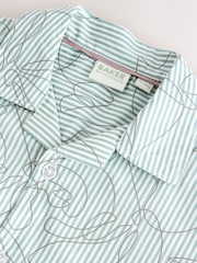 Baker by Ted Baker Stone All Over Print Linen Blend Shirt and Trousers Set - Image 5 of 8