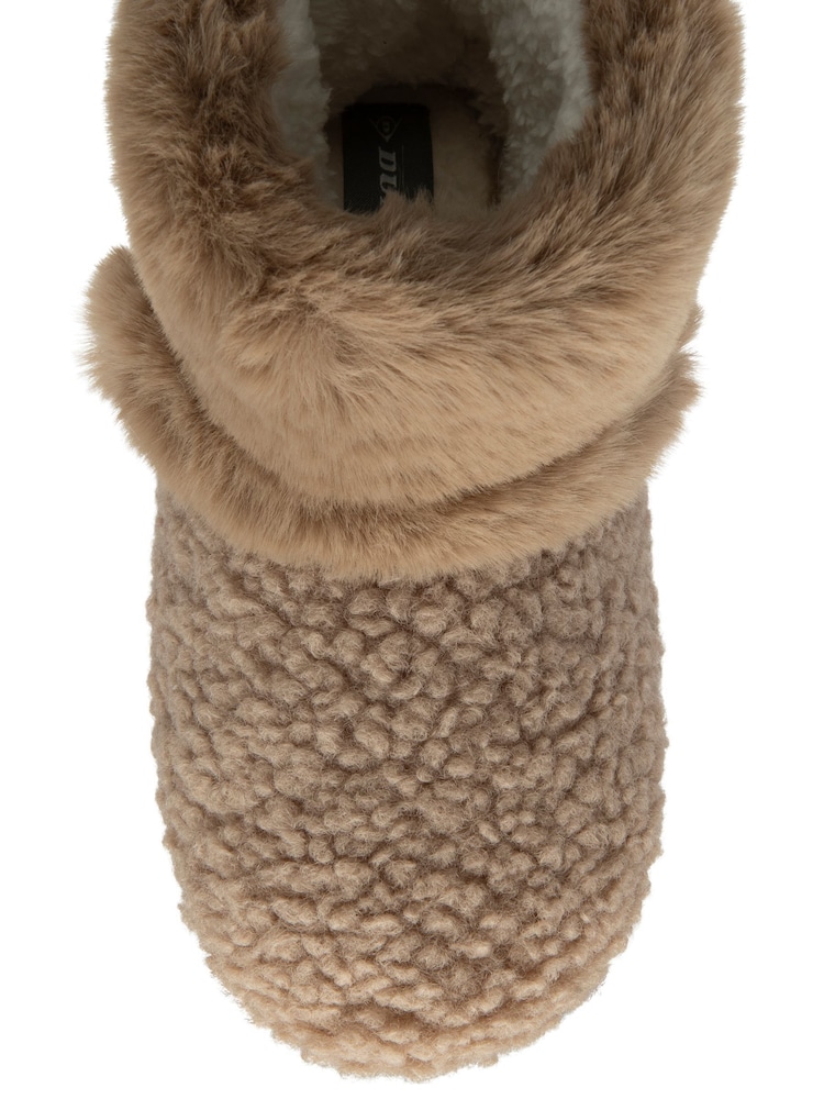 Dunlop Cream Bootee Pom Pom Faux Slippers - Image 4 of 4 Dunlop Cream Bootee Pom Pom Faux Slippers - Image 4 of 4