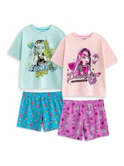 Vanilla Underground Pink Multi Short Sleeve Short Leg Pyjama Set 2 Pack - Image 1 of 6