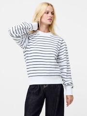 French Connection White Sunday Sweat Striped Jumper - Image 1 of 4
