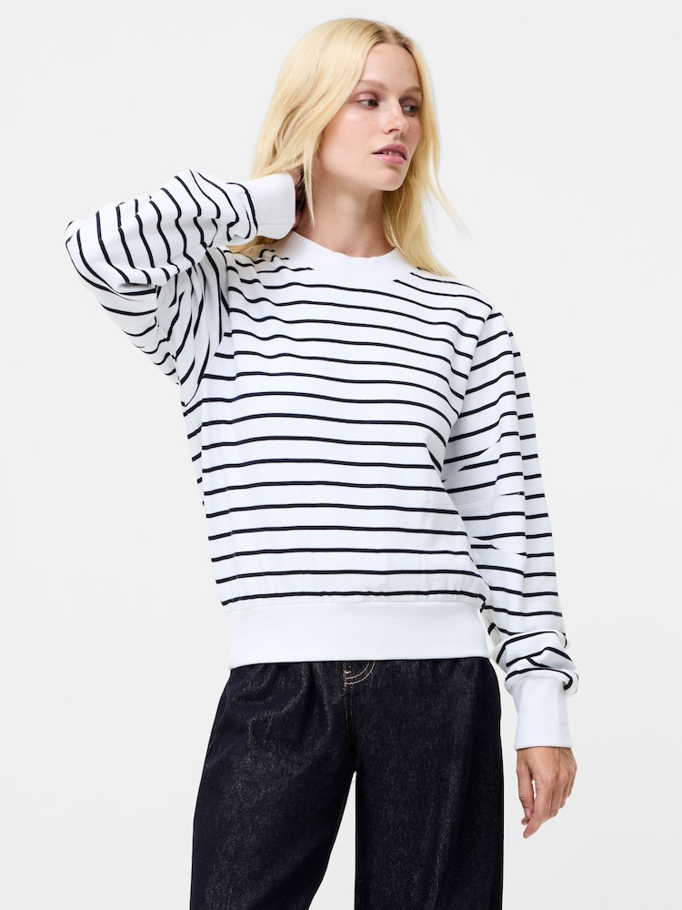 French Connection White Sunday Sweat Striped Jumper - Image 1 of 4
