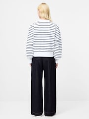 French Connection White Sunday Sweat Striped Jumper - Image 2 of 4