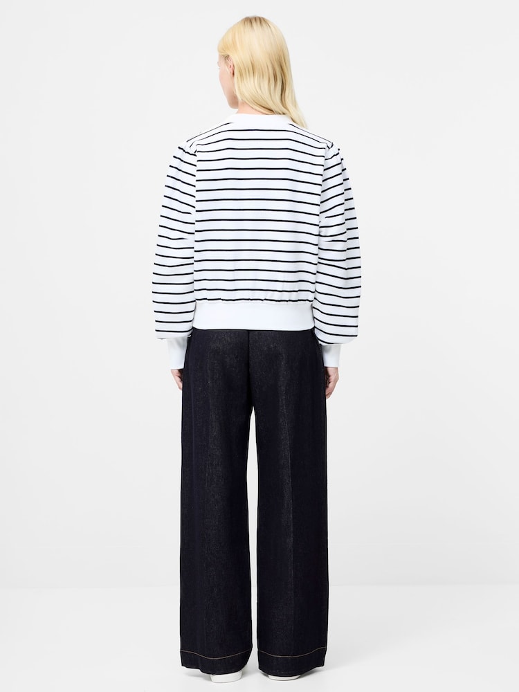 French Connection White Sunday Sweat Striped Jumper - Image 2 of 4