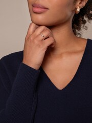 Celtic & Co. Blue Lambswool Slouchy V-Neck Jumper - Image 3 of 6