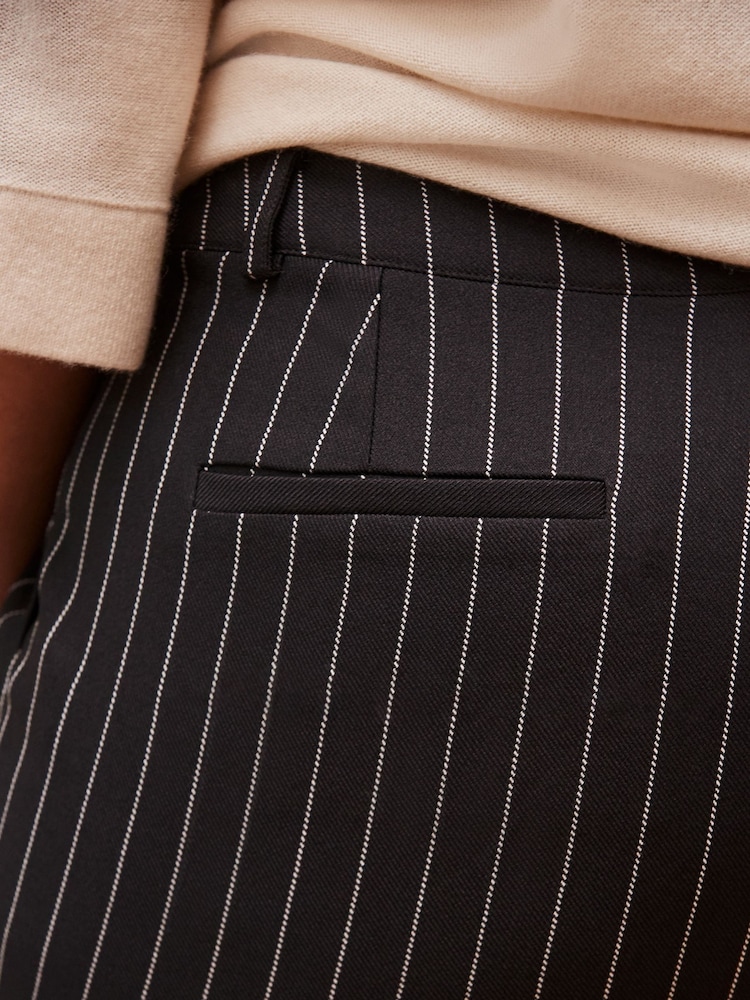 Live Unlimited Black Curve Pinstripe Tapered Tailored Trousers - Image 3 of 3