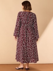 Live Unlimited Purple Curve Spot Print Twist Neckline Dress - Image 2 of 3