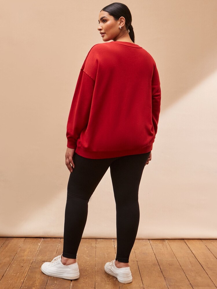 Live Unlimited Red Oversized Curve Sweatshirt - Image 4 of 4