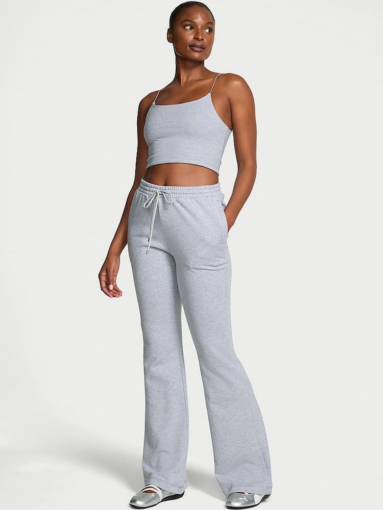 Victoria's Secret Medium Heather Grey Terry Flared Joggers - Image 1 of 3