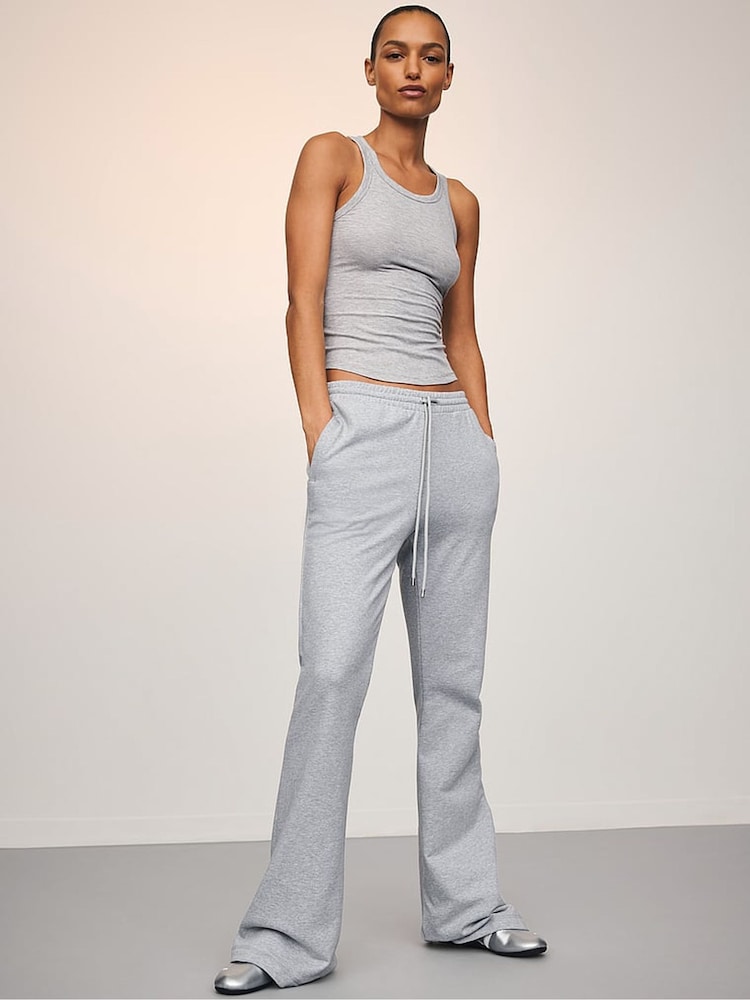 Victoria's Secret Medium Heather Grey Terry Flared Joggers - Image 3 of 3