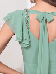 Lipsy Bridesmaid Flutter Sleeve Cowl Maxi Dress - תמונה 5 מתוך 5