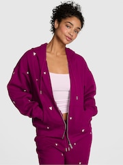 Victoria's Secret PINK Magenta Purple Fleece Zip Up Hoodie - Image 1 of 2