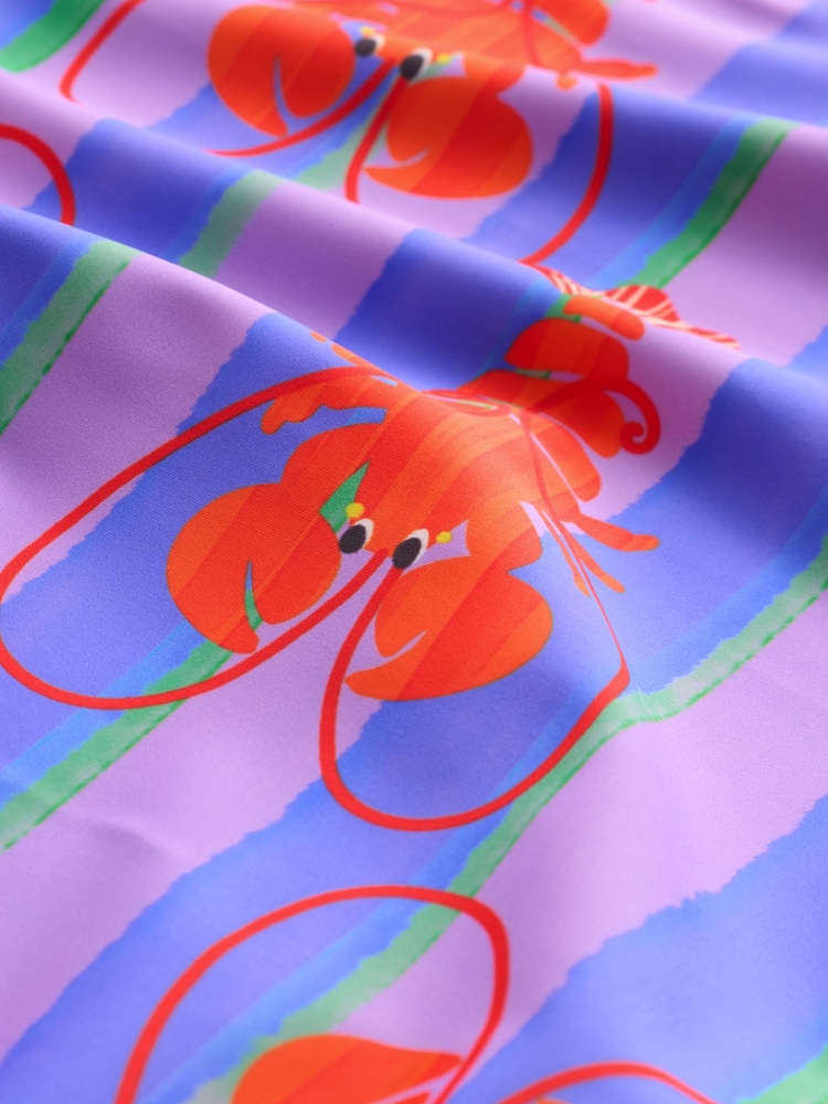 Purple Stripe Lobster Scoop Neck Swimsuit (3mths-16yrs) - Image 4 of 4 Purple Stripe Lobster Scoop Neck Swimsuit (3mths-16yrs) - Image 4 of 4