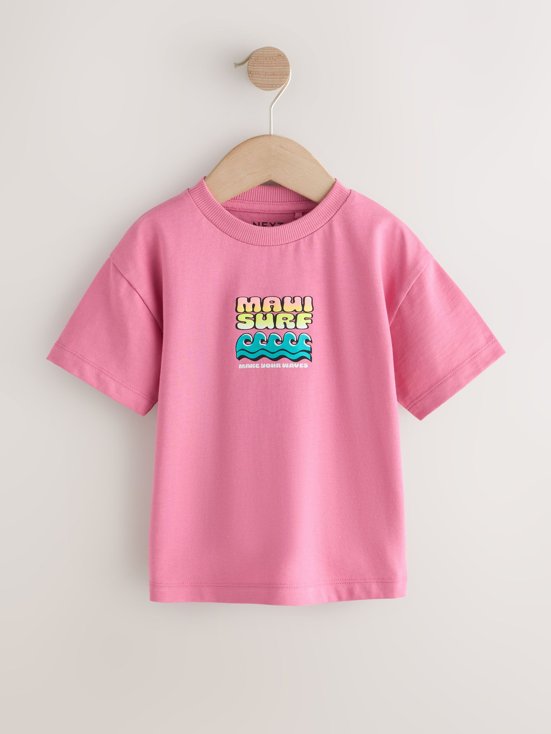 Buy Pink Surfboard Short Sleeve Back Print T-Shirt (3mths-7yrs
