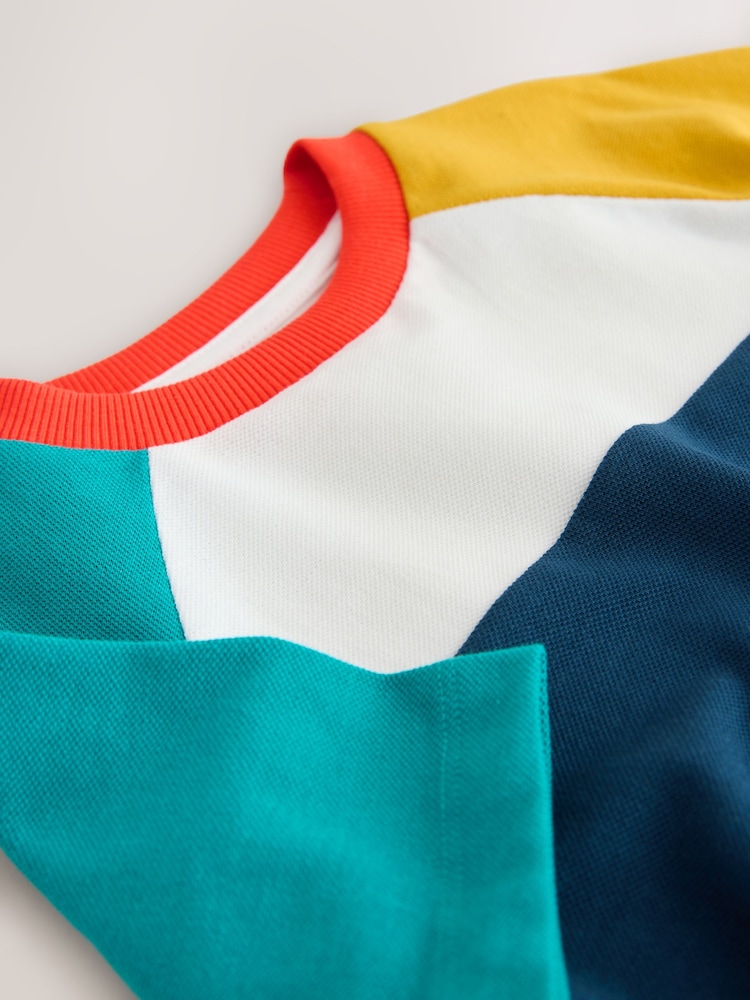 Azul marino/azul/amarillo - Camiseta de manga corta con bloques de color (3meses -7año) (3meses -7años) - Imagen 7 de 7