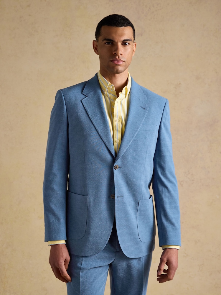 Joules Blue Seersucker Suit Jacket - Image 1 of 18 Joules Blue Seersucker Suit Jacket - Image 1 of 18