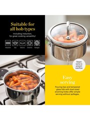 Good Food 3 Piece Stainless Steel Tri-Ply Saucepans Set - Image 4 of 10