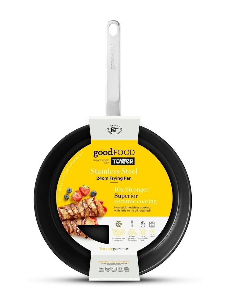 Good Food Stainless Steel Frying Pan with 10x Stronger Ceramic Non Stick - Image 10 of 10