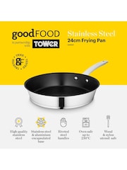 Good Food Stainless Steel Frying Pan with 10x Stronger Ceramic Non Stick - Image 2 of 10