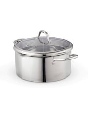 Good Food Stainless Steel Tri-Ply Casserole Dish with Tempered Glass Lid - Image 1 of 9