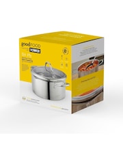 Good Food Stainless Steel Tri-Ply Casserole Dish with Tempered Glass Lid - Image 9 of 9