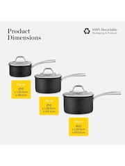 Good Food 3 Piece Grey Hard Anodized Saucepan Set - Image 6 of 10